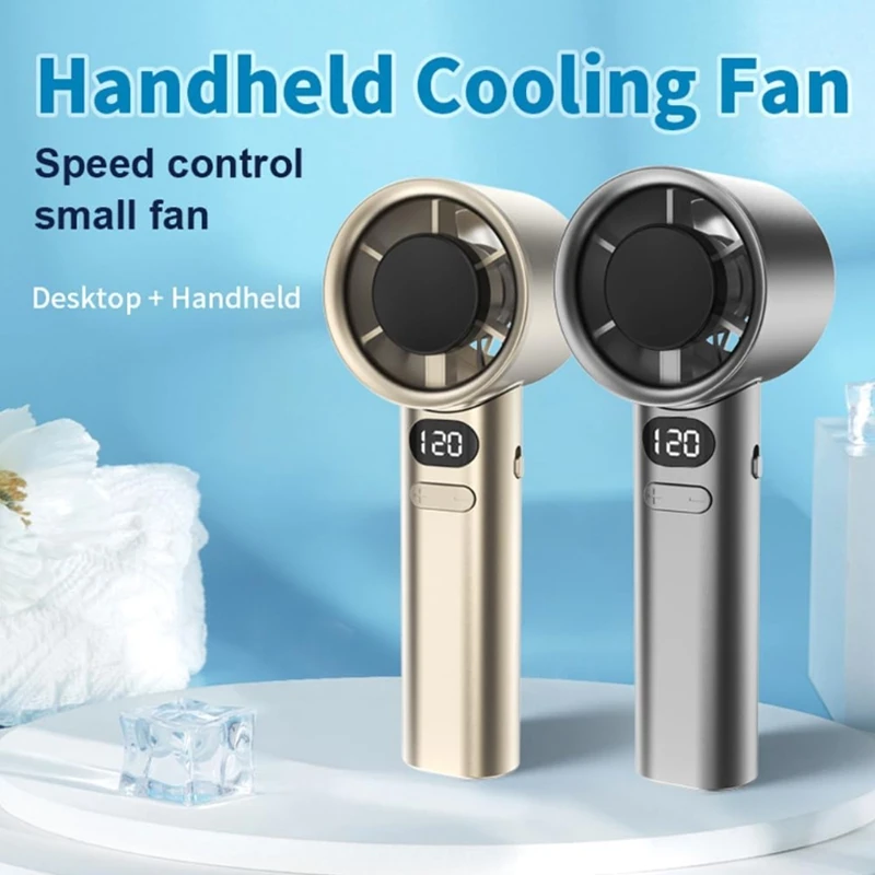 Portable Hand Fan , 120 Wind Speeds, Mini Bladeless Handheld Fan, USB Rechargeable Personal Highspeed Fans, Electric Eyelash Fan