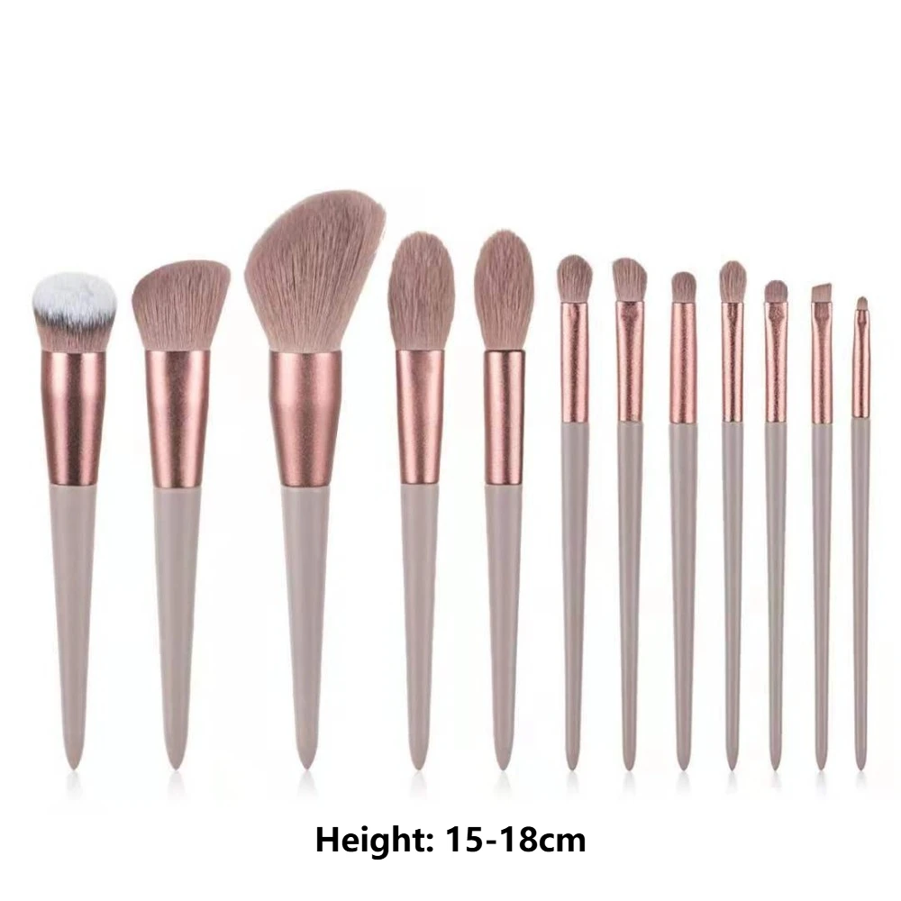 Juego de brochas de maquillaje suaves y esponjosas, 13 Uds., con bolsa de almacenamiento, herramientas de maquillaje para mezclar, brochas cosméticas profesionales para mujer, base