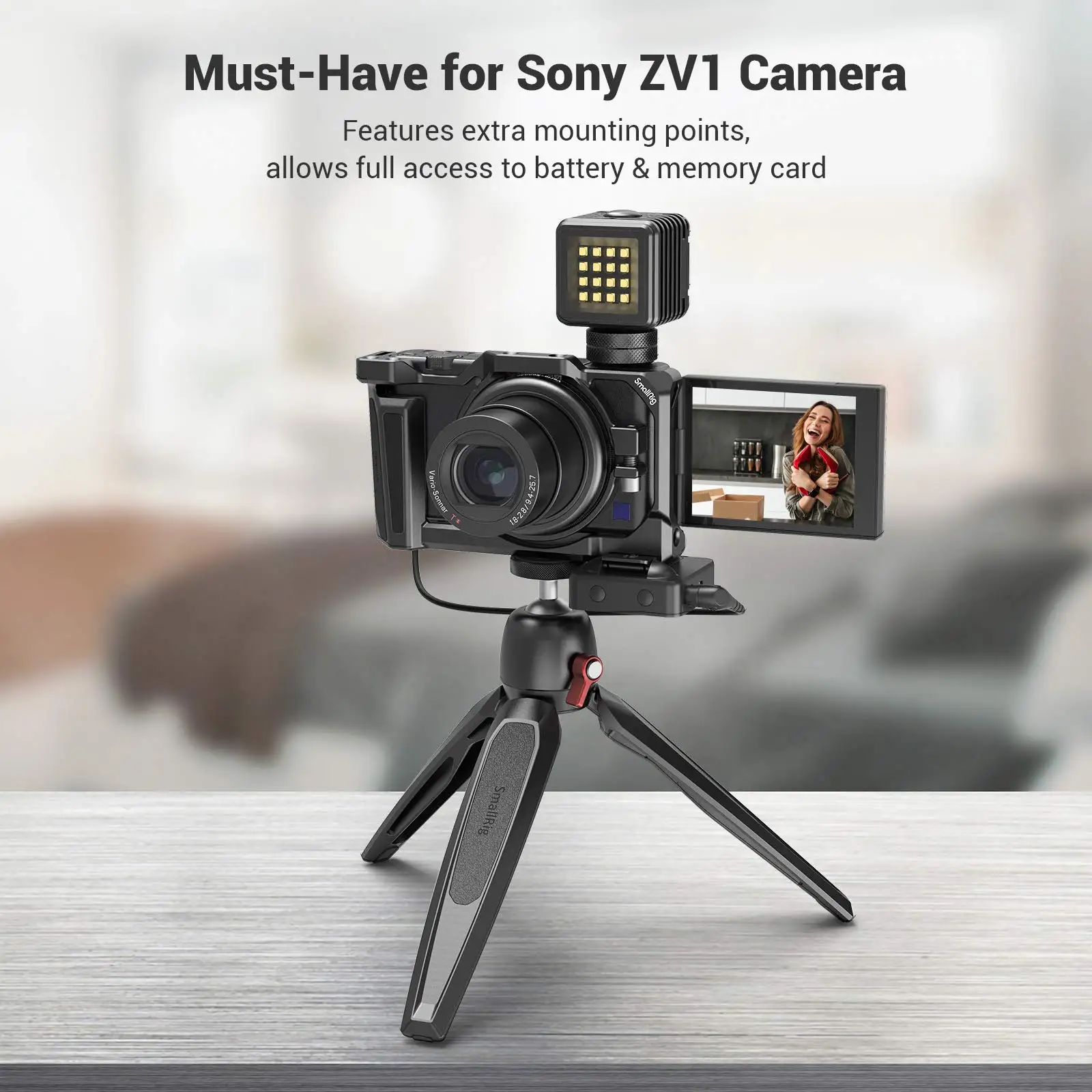 SmallRig Camera Cage for Sony ZV1 Camera Vlogging Camera Rig Light Weight Can attach with Tripod for Vlog Video 2938