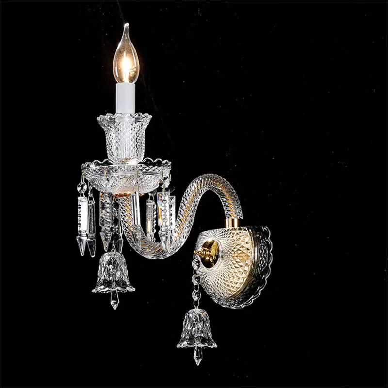 OULALA European Crystal Wall Lamp LED Luxury Candle Living Room Bedroom Study Room Hotel Villa Model Room Hallway Wall Light image 5