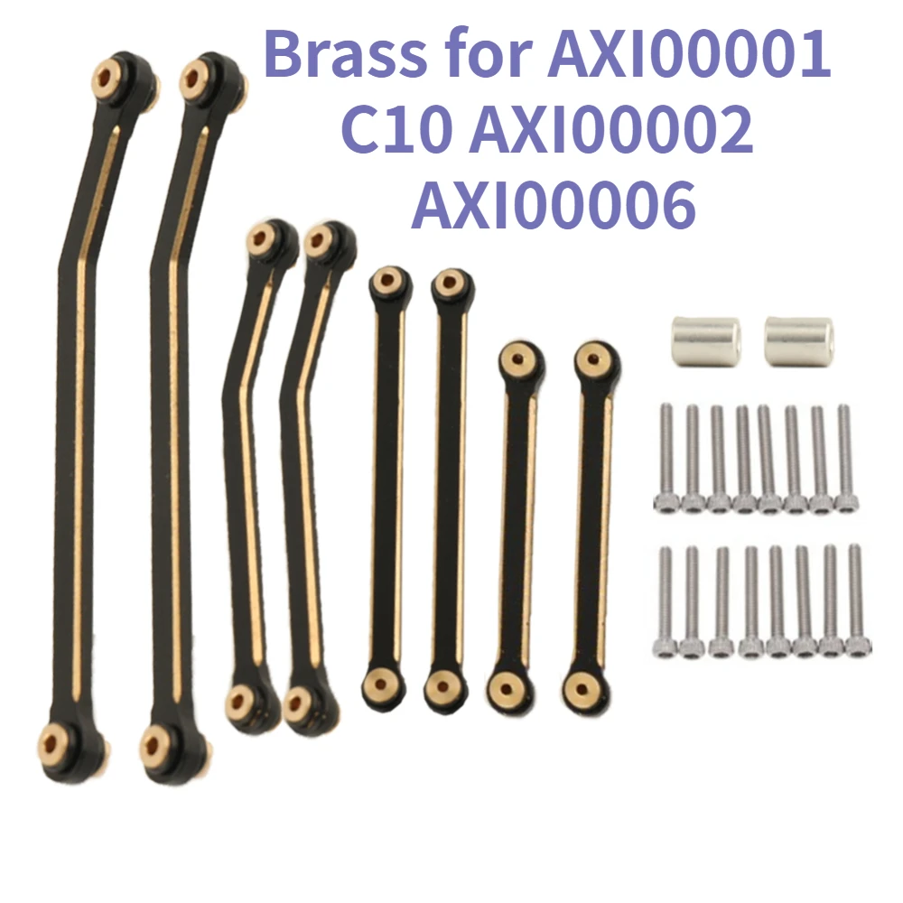 For Axial 1/24 SCX24 C10 AXI00001 AXI00002 AXI00006 Brass Pull Rod Car Body Links Set 1:24 Simulation Model Car Upgrade Parts