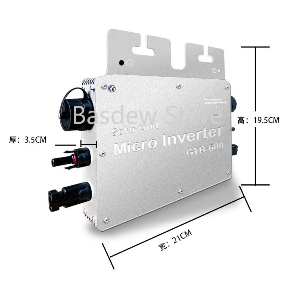 Micro Inverter 600W Silver Solar Grid Connected 220vac Waterproof Sine Wave Inverter