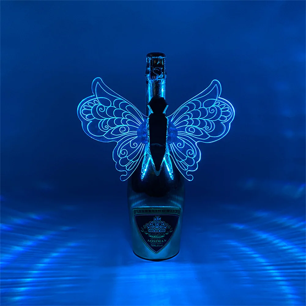 Rechargeable LED Strobe Baton Glowing Butterfly Angel Wings Devil Lamps Champagne Light Flash Stick Wine Service Bottle Sparkler