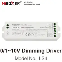 MiBoxer LS4 0-10V 1-10V 10V PWM Dimming Driver Push Button Dimming LED Controller DC12V 24V 2.4G Wireless Smartphone APP Control
