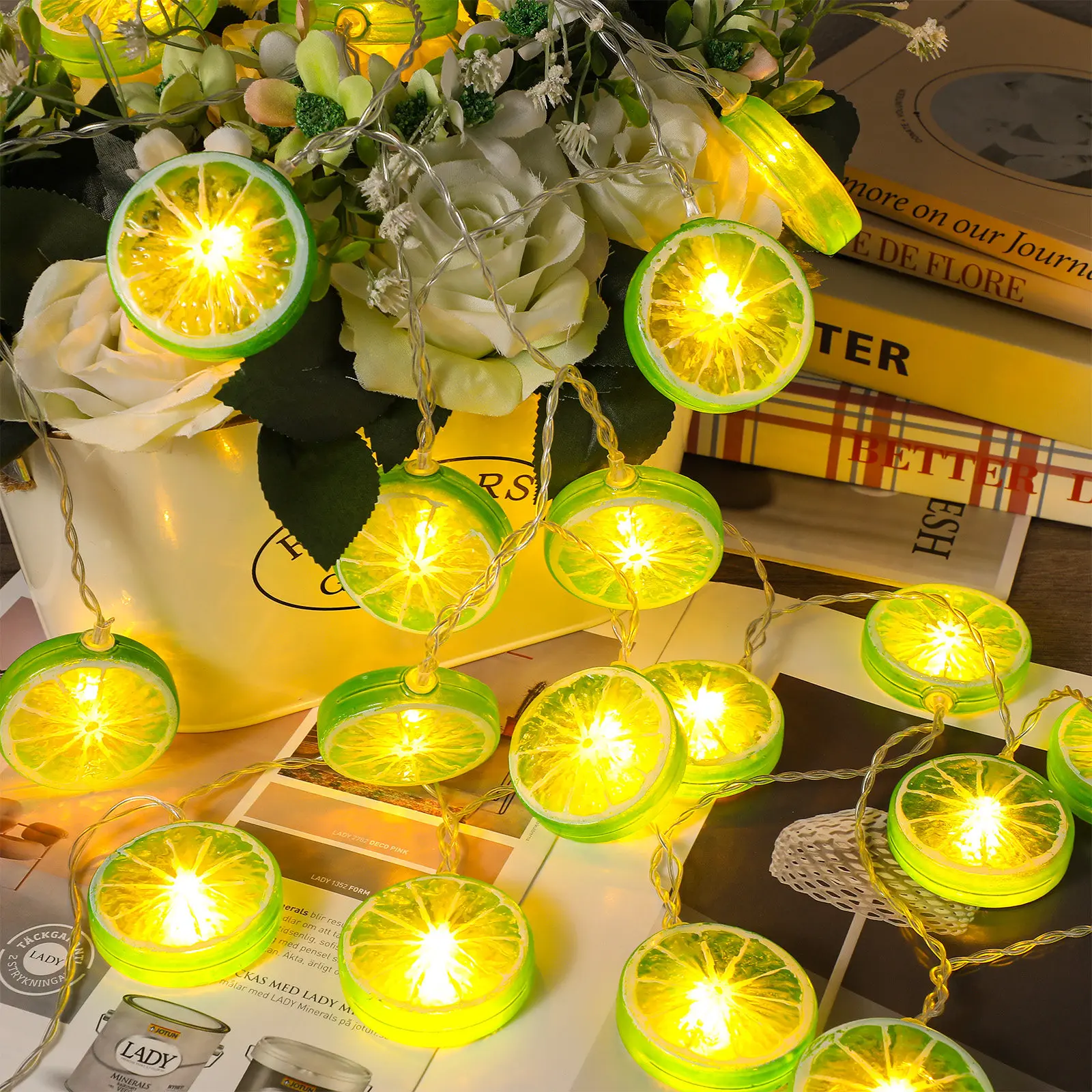 

Гирлянда-нить с ледибуками, 20 светодиодов, для декора внутри и снаружи помещений, для свадьбы, дня рождения, сада