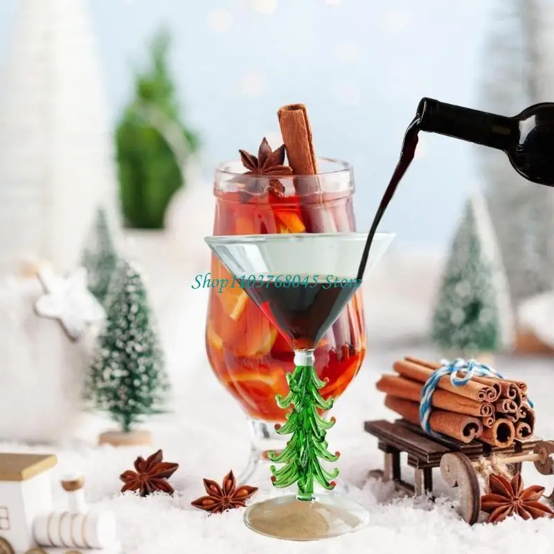 

R53F Christmas Tree Glass for Cocktails Martinis Drinkware Cup for Home Gatherings