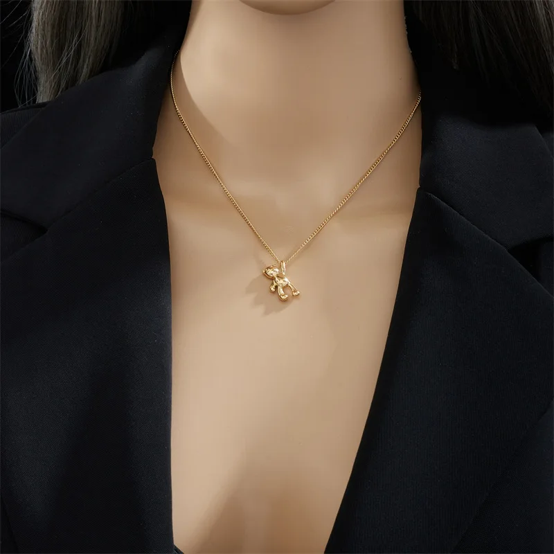 316L Stainless Steel Necklace Bear Pendant Chain Accessories for Women New Trends Christmas Girl Jewelry Gifts Collier XIYANIKE image 2