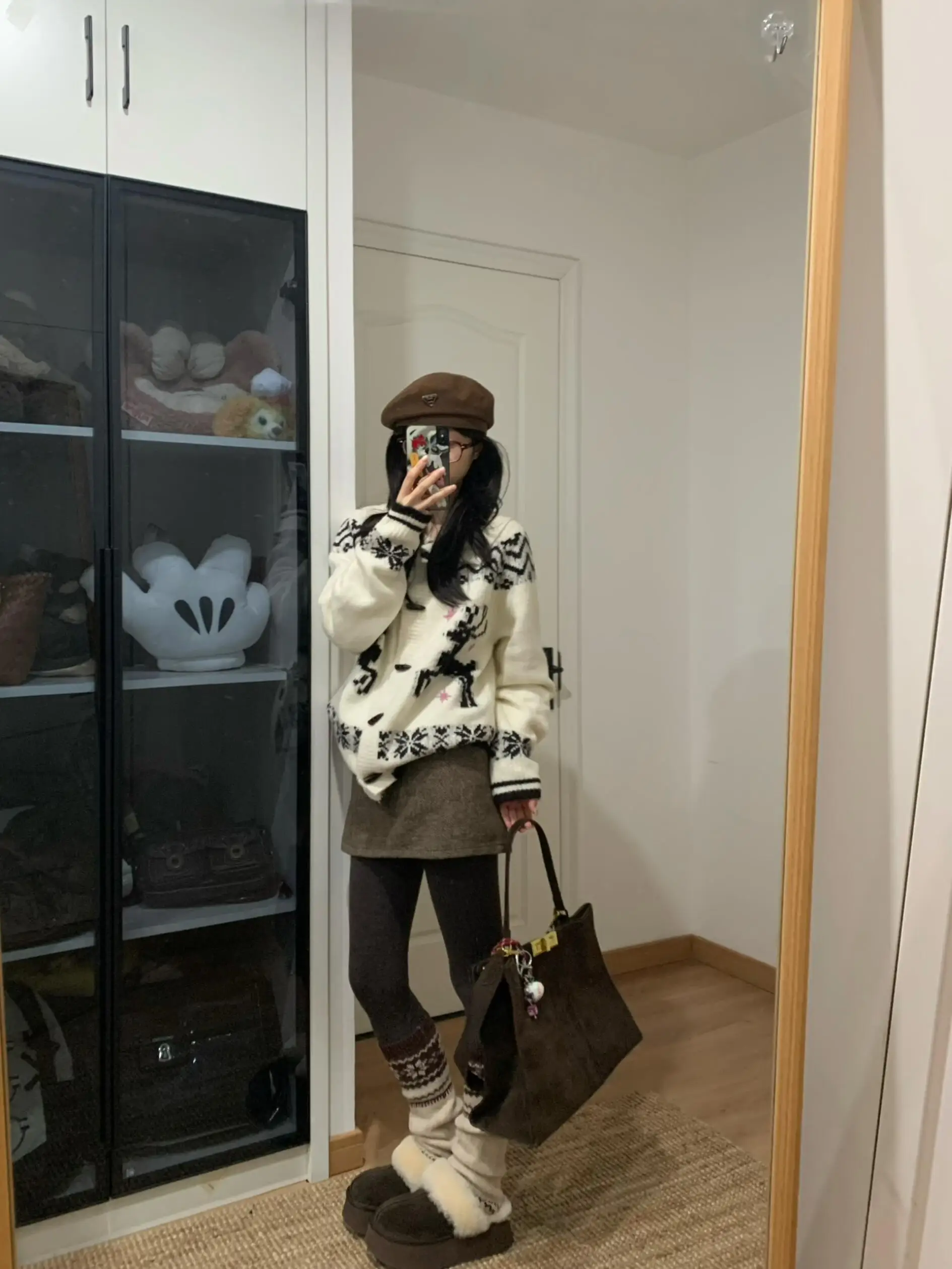 

Retro Heavyweight Fair Isle Knit Sweater Coat Women's 2026 New Sle Button-Up Cardigan Soft Long Sve Floral Pattern