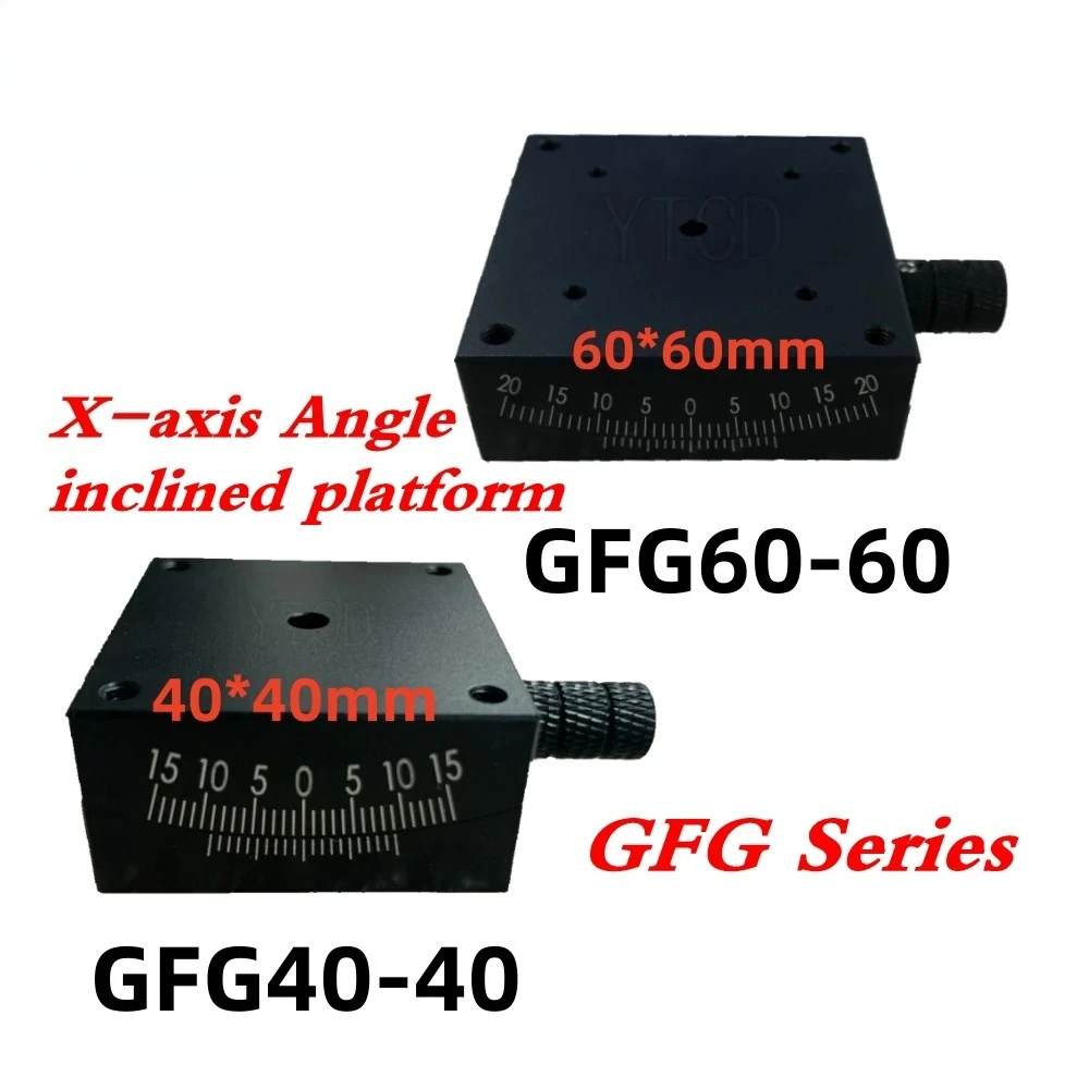 GFG40 GFG60 X Axis Manual Goniometer Swing Stage 40/60mm RadianAngle Adjustment Sliding Table Linear Guide Displacement Platform