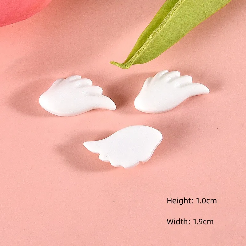 20Pcs Cute White Angel Wings Flatback Resin DIY Home Decor Craft Supplies Kawaii Phone Case Patch Cabochon Scrapbooking Material