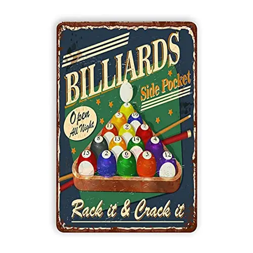 Billiards Lover Metal Sign I Rub My Tip Tin Poster Retro Snooker Club Garage Office Wall Decoration Plaque vintag metal sign