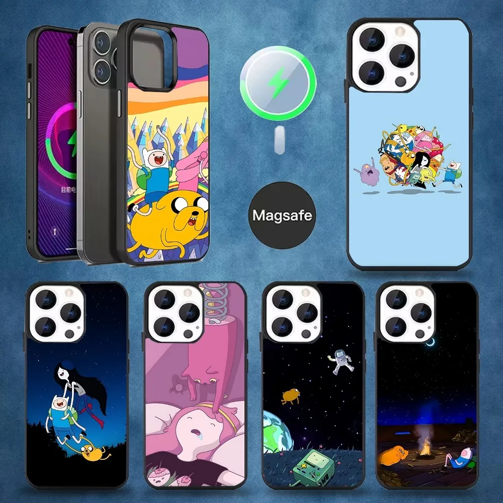 

Чехол для телефона с рисунком A-AdventureS Time для iPhone 16,15,14,13,12,11, Pro, Max, Plus, Mini, Magsafe, магнитный чехол для беспроводной зарядки