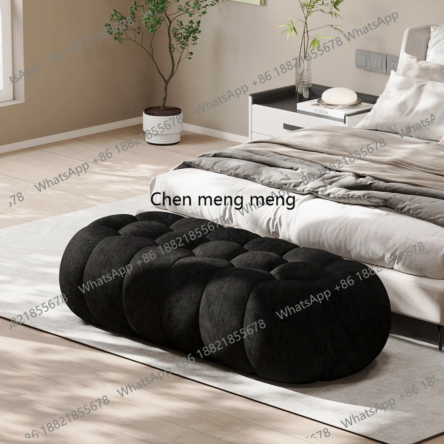 

cc182Light luxury minimalist sofa stool special-shaped sofa long strip bedside stool cloakroom shoe changing stool