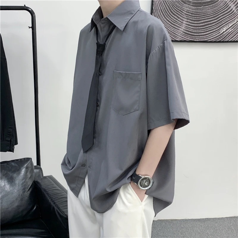 

Летняя мужская футболка с коротким рукавом в британском стиле преппи, оверсайз, с рукавом три четверти, молодежный тренд, с эффектом потертости