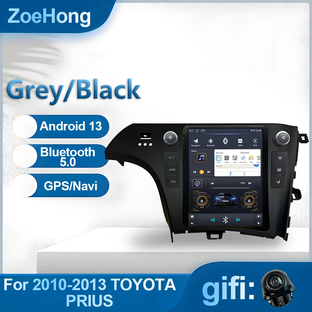 9.7 ''GPS الملاحة الإطار 4G Carplay أندرويد السيارات لتويوتا بريوس 2010-2013 أندرويد 13 BT راديو شاشة ستيريو مشغل وسائط متعددة