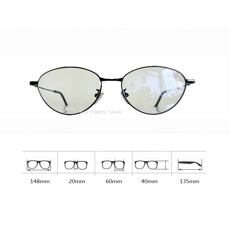 Korea Retro Alloy Anti-Blue Glasses Frame Women INS No Makeup Plain Glasses Men Decorative Computer Glasses