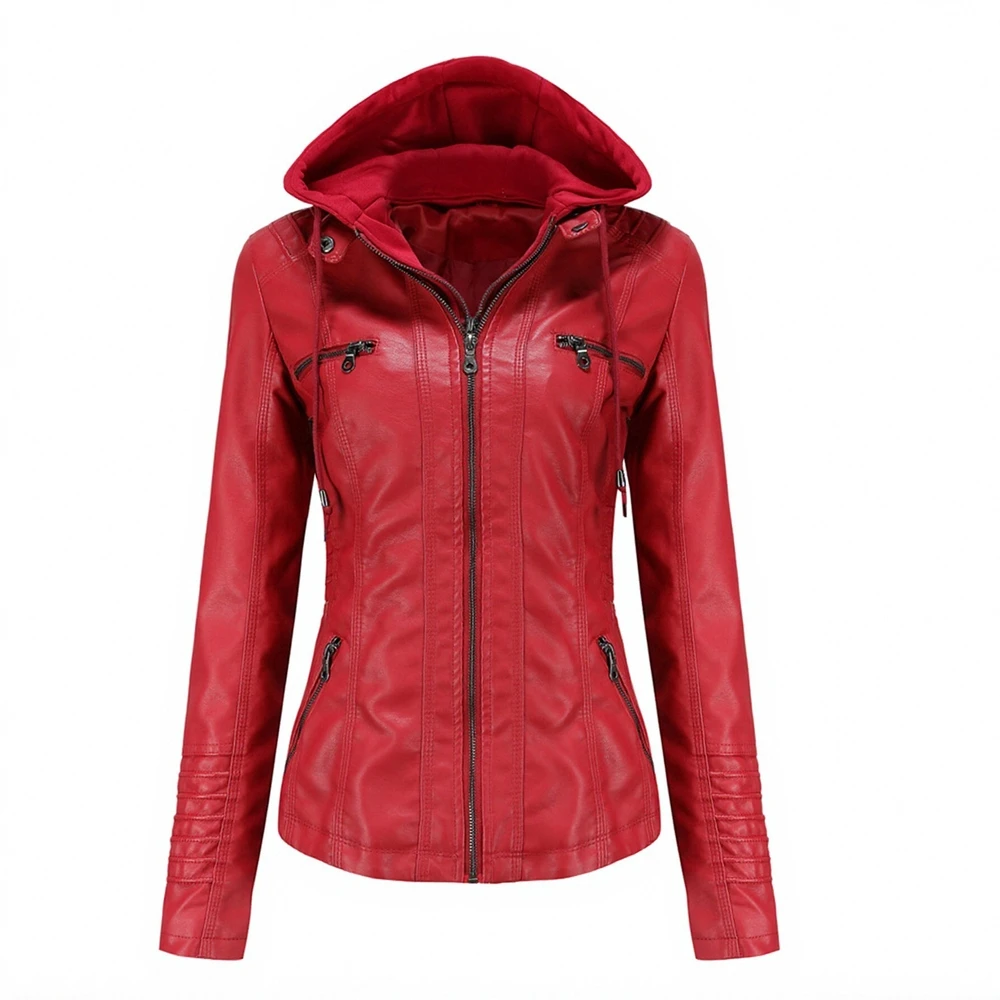 

Осенне-зимнее пальто 2025 г., женское однотонное пальто с длинными рукавами и капюшоном на шнурке, повседневная одежда средней длины для холодной погоды