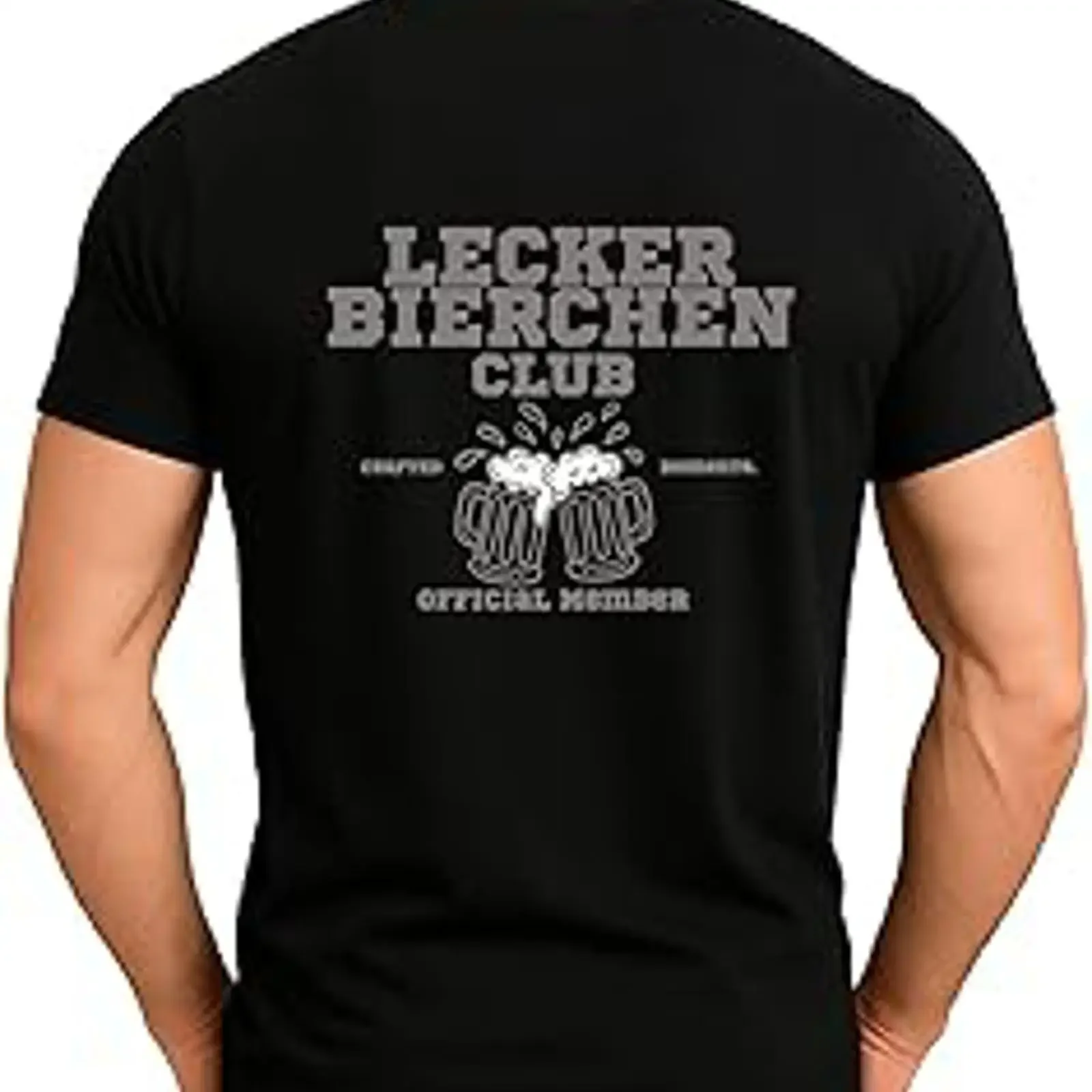 Lecker Bierchen Club Official Member Herren T Shirt vintage Washed streetwear graphic designer clothes Slightly Stylish Casual