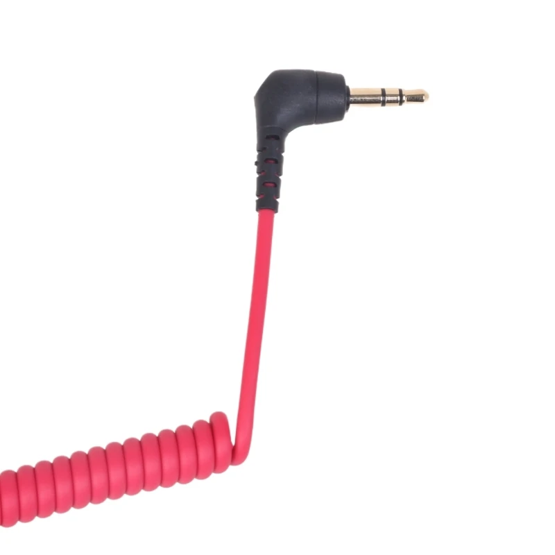 Cavo per microfono a spirale TRS maschio-maschio da 3,5 mm Linea di collegamento ad angolo retto Microfoni Cavo adattatori per fotocamera del telefono per Rode SC2