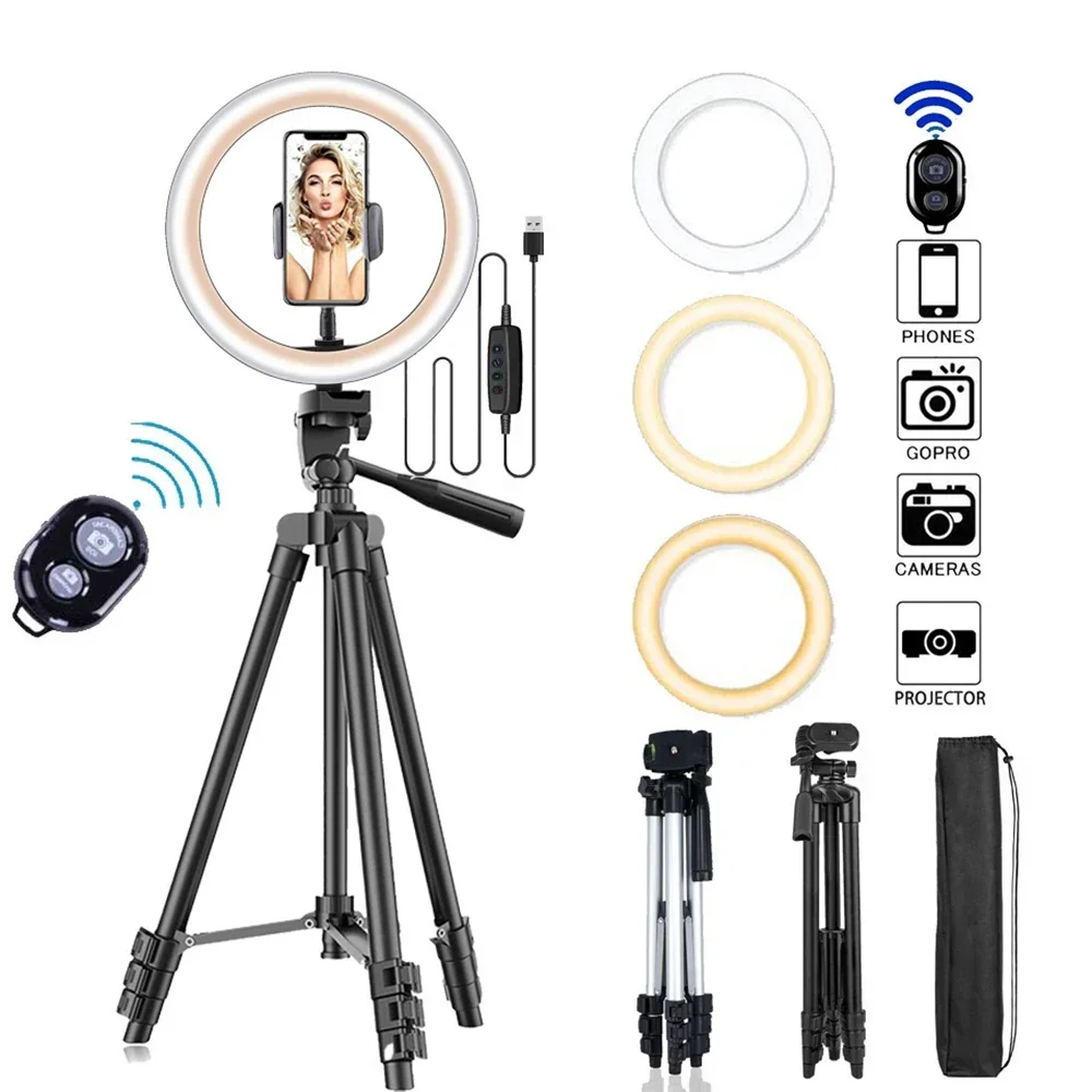 

Photo Ringlight Led Selfie Ring Light Phone Remote Control Lamp Photography Lighting With Tripod Stand Holder for TikTok Video