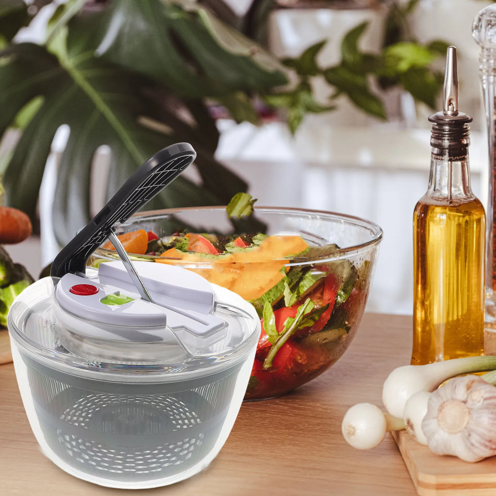 

Manual Dehydrator Vegetable Spiralizer Multi-function Salad Food Chopper Lettuce Spinners Fruit Black Drainer