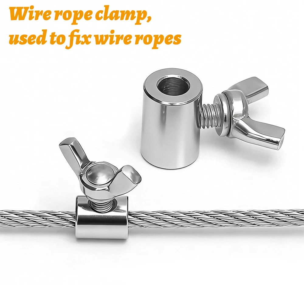 คลิปหนีบลวดสลิงสแตนเลส 304 ขนาด 2-10 มม. - สกรูหกเหลี่ยม (ประแจ) และตัวล็อคแบบผีเสื้อ ตัวล็อคเดี่ยว/คู่ สำหรับงานยกและรอก