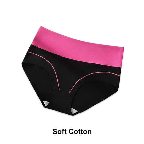 Imagen 2 del producto 7 Uds. Ropa interior Menstrual de cintura alta para mujer, bragas de algodón a prueba de fugas, bragas de seguridad suaves y transpirables de talla grande XS-3XL