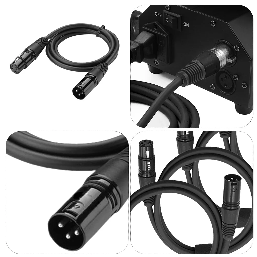 10Pcs Dmx Cable 1m Professional 3-Pin Stage Lighting Audio Line Moving Head Par Light Dj Equipment Black Dmx Cable