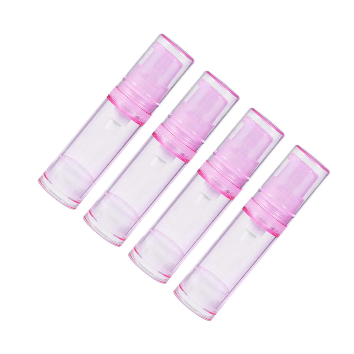 4pcs Empty Airless Pump Plastic Bottles Vacuum Pressure Emulsion Bottle with Lotion Pump(5ML, Pink Vacuum Bottle)