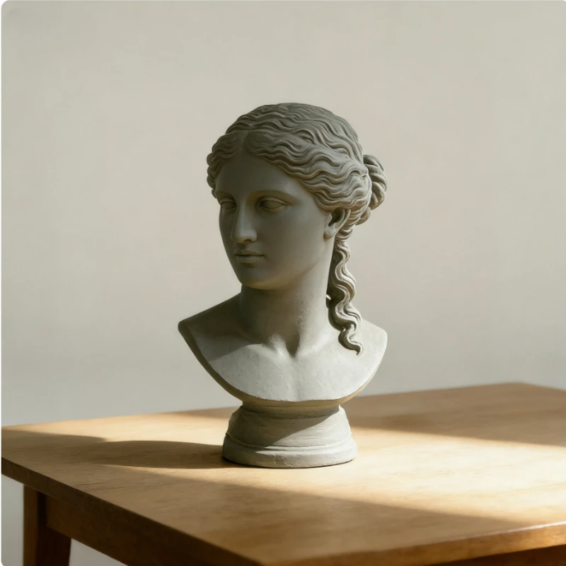 Aphrodite Venus Büste Statue Griechische Mythologie Göttin Skulptur Kreative Heimdekoration für Wohnzimmer Arbeitszimmer Desktop Kunstfigur Geschenk – Detail 6