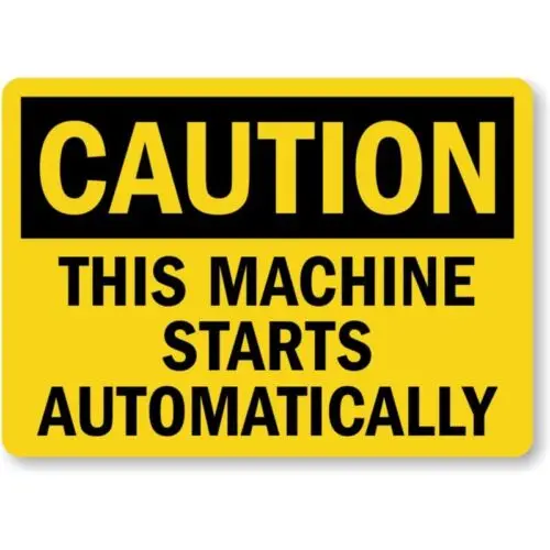 Automatic Machine Caution Aluminum Weatherproof Sign p1016-Aluminum