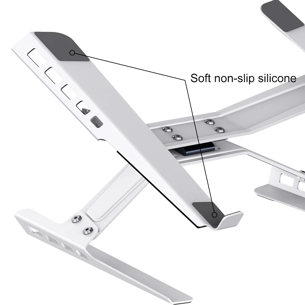 ที่วางแล็ปท็อป ขาตั้งคอมพิวเตอร์ แท็บเล็ต ทำจากเหล็กกล้าคาร์บอน แบบพกพา สำหรับ MacBook HP Dell Lenovo แล็ปท็อปขนาด 12-18 นิ้ว