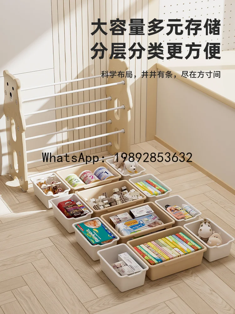 رف تخزين قائم على الأرض متعدد الطبقات منظم ألعاب منزلي للأطفال رف ألعاب تصنيف بسيط فرز صندوق خزانة تخزين