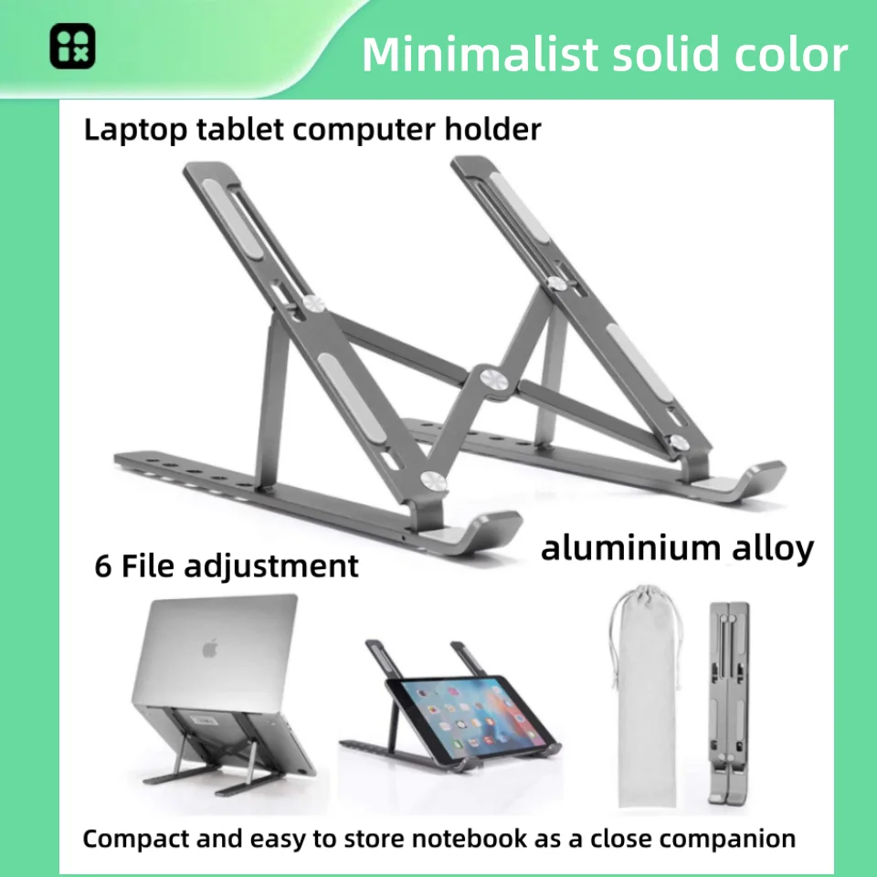 2024 Draagbare Opvouwbare Aluminium Laptop Standaard Ergonomische Verstelbare Hoogte Opvouwbare Laptop Houder Standaard Voor Ipad