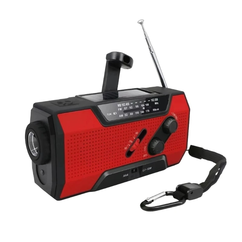 A3PD High Capacity Rechargeable 2000mAh Solar Hand Crank Radio USB Chargers for Phone