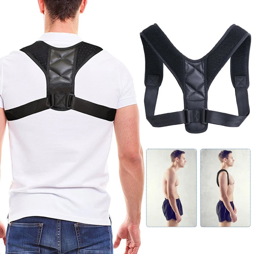 Adjustable Back Shoulder Posture Corrector Belt Clavicle Spine Support Upper Back Neck Brace for Home Office Sport Use Shapewear