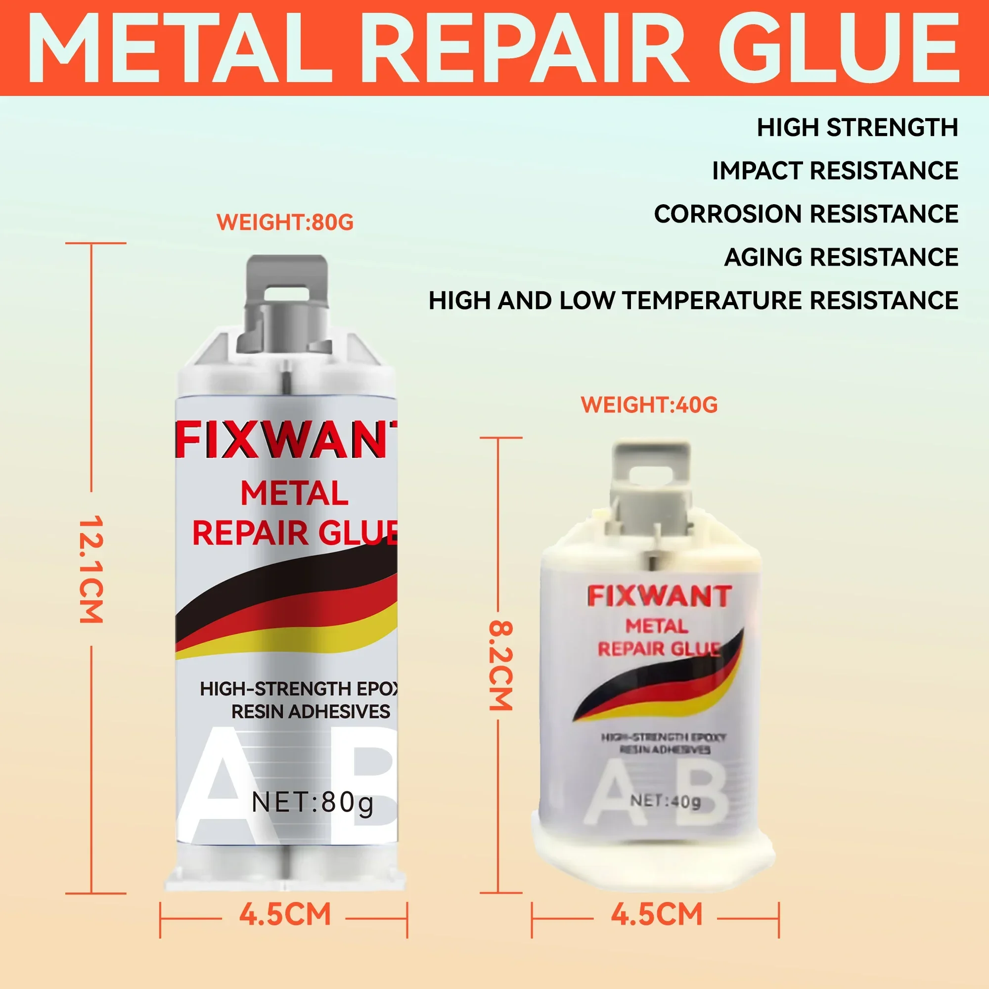 FIXWANT AB Casting Repair Glue High Temperature Resistant Liquid Metal Welding Filler Metal Repair Glue for Metal Casting Defect