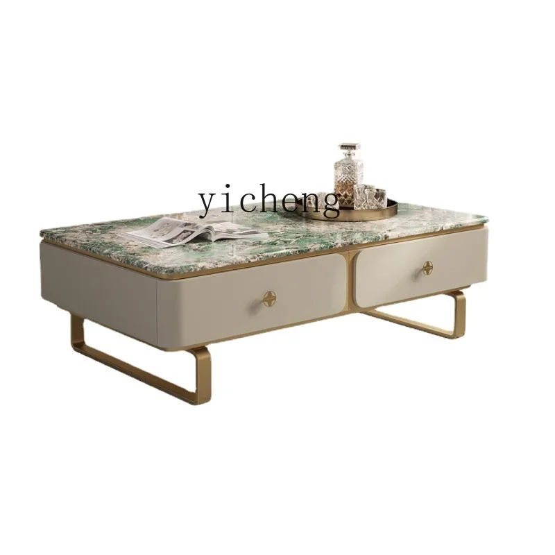 

ZK Light Luxury TV Cabinet Modern Living Room Custom Furniture High-End Fashion Square Marble Simple Tea Maker