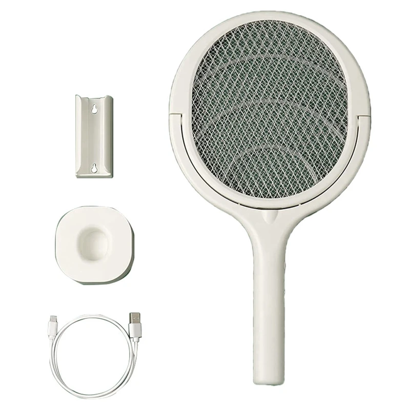 Electric Fly Swatter Mosquito Zapper Indoor Fruit Fly Zapper Gnat Trap Rotating Head Rechargeable