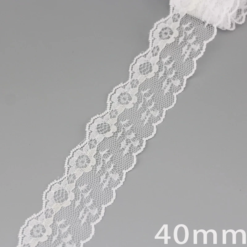 (5 Yards/roll) White Lace Ribbon Fabric Webbing Decoration Polyester Material Lovely Gift Packing Handmade DIY