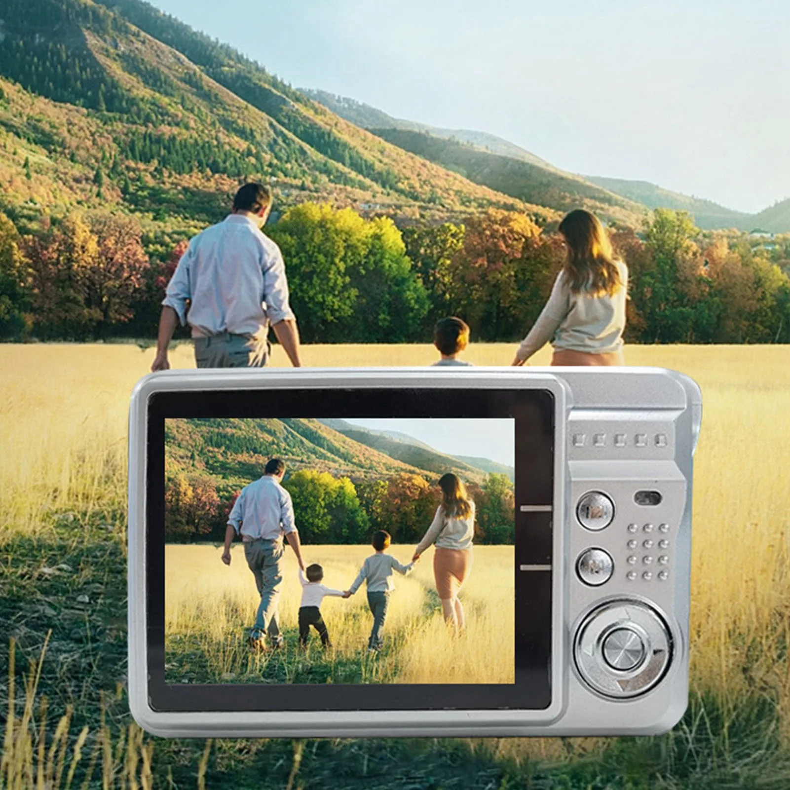 كاميرا مدمجة بدقة 48 ميجابكسل مضادة للاهتزاز وشاشة 2.7 بوصة وتكبير رقمي 8x وكاميرا رقمية بدقة 4K مع سوار معصم لمدونات الفيديو للمراهقين