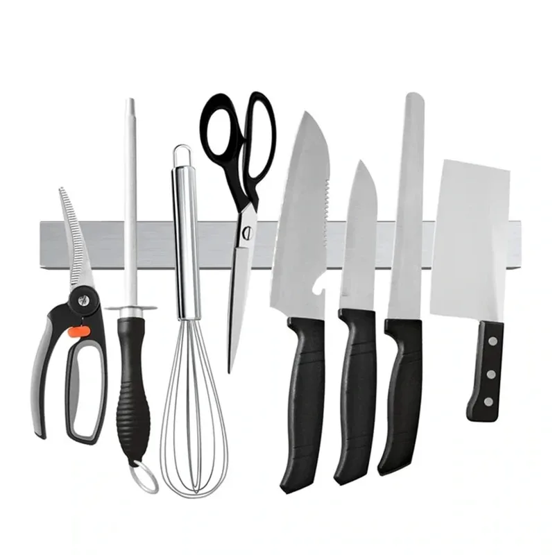 

Magnetic Knife Holder304Stainless Steel Magnetic Knife Holder Kitchen Magnetic Rack Wall-Mounted No-Drill Suction