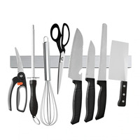 Magnetic Knife Holder304Stainless Steel Magnetic Knife Holder Kitchen Magnetic  Rack Wall-Mounted No-Drill Suction
