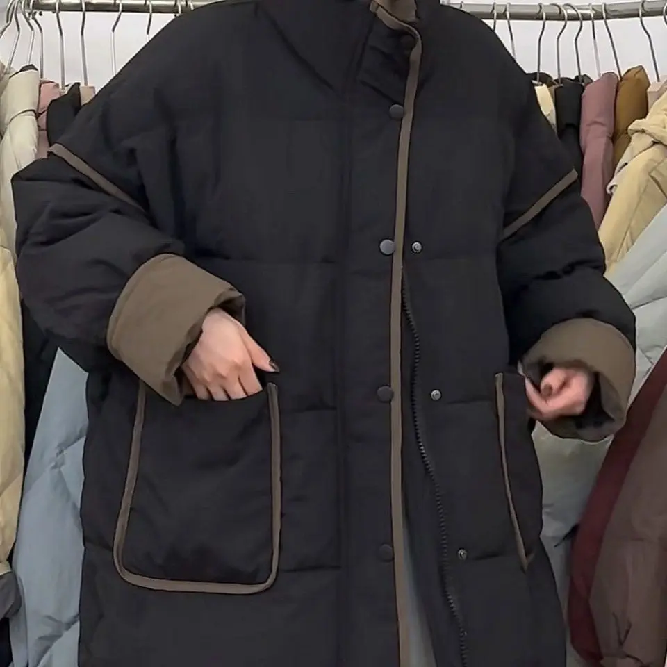شتاء جديد المرأة أسفل سترة التنقل الترفيه الربط يندبروف الوقوف طوق المتضخم أسفل سترة #3