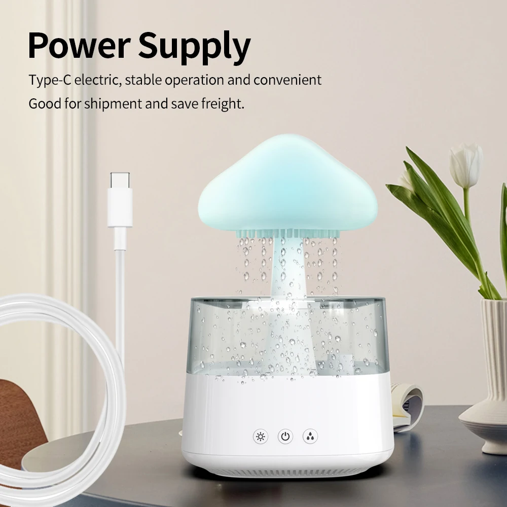 Rain Cloud Humidifier Night Light with 7 Changing Colors Cloud Diffuser Aromatherapy Diffuser for Relaxing