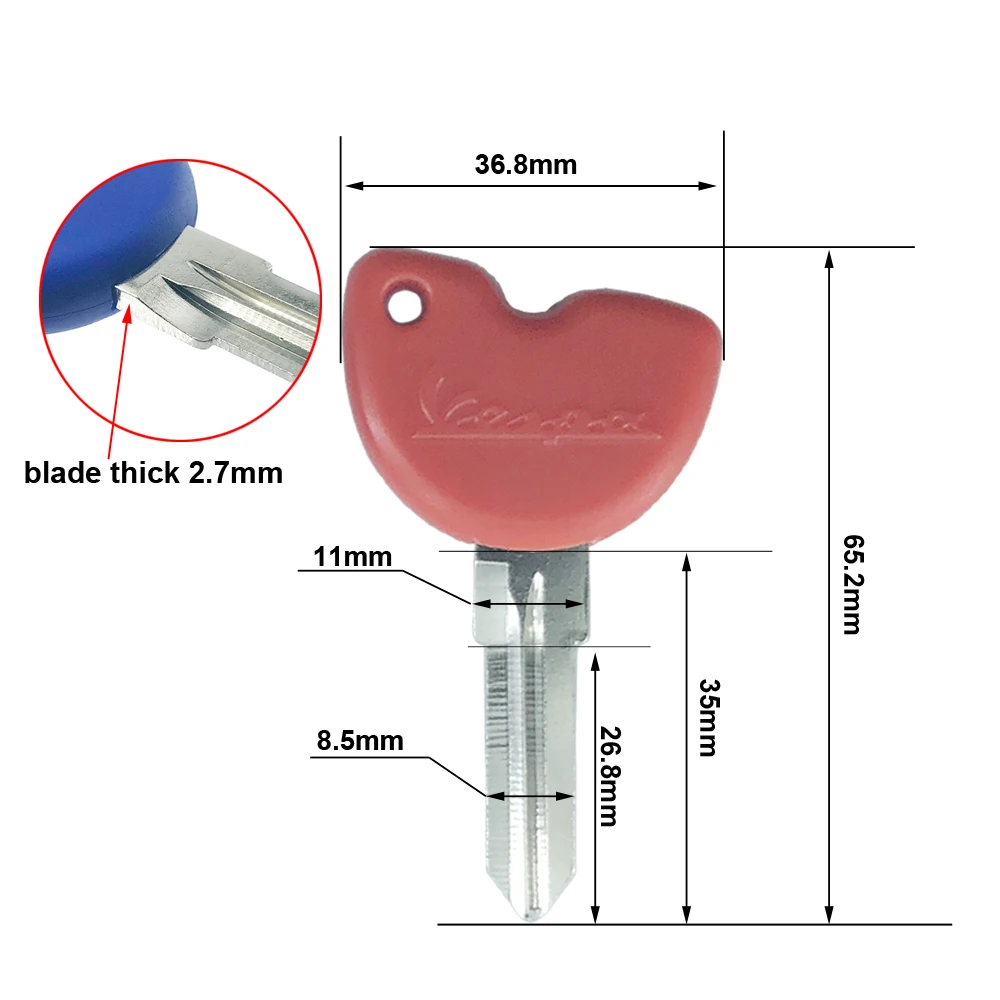 لبياجيو مفتاح دراجة نارية فارغة لفيسبا شعار VTE يطير 125 200 250 300 GTV LXV150 GTV250 GTS GTS250 GTS300 ie مفاتيح شفرة غير مقطوعة