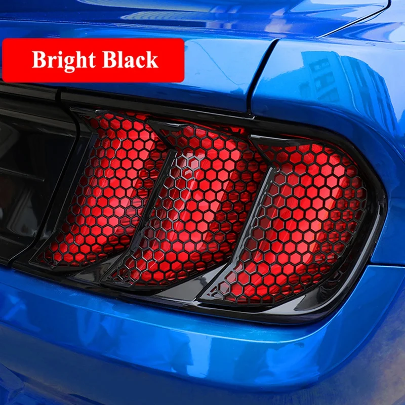 Car Tail Light Cover Rear Tail Lamp Turn Signal Sticker 3D Honeycomb For Ford Mustang 2018-2020