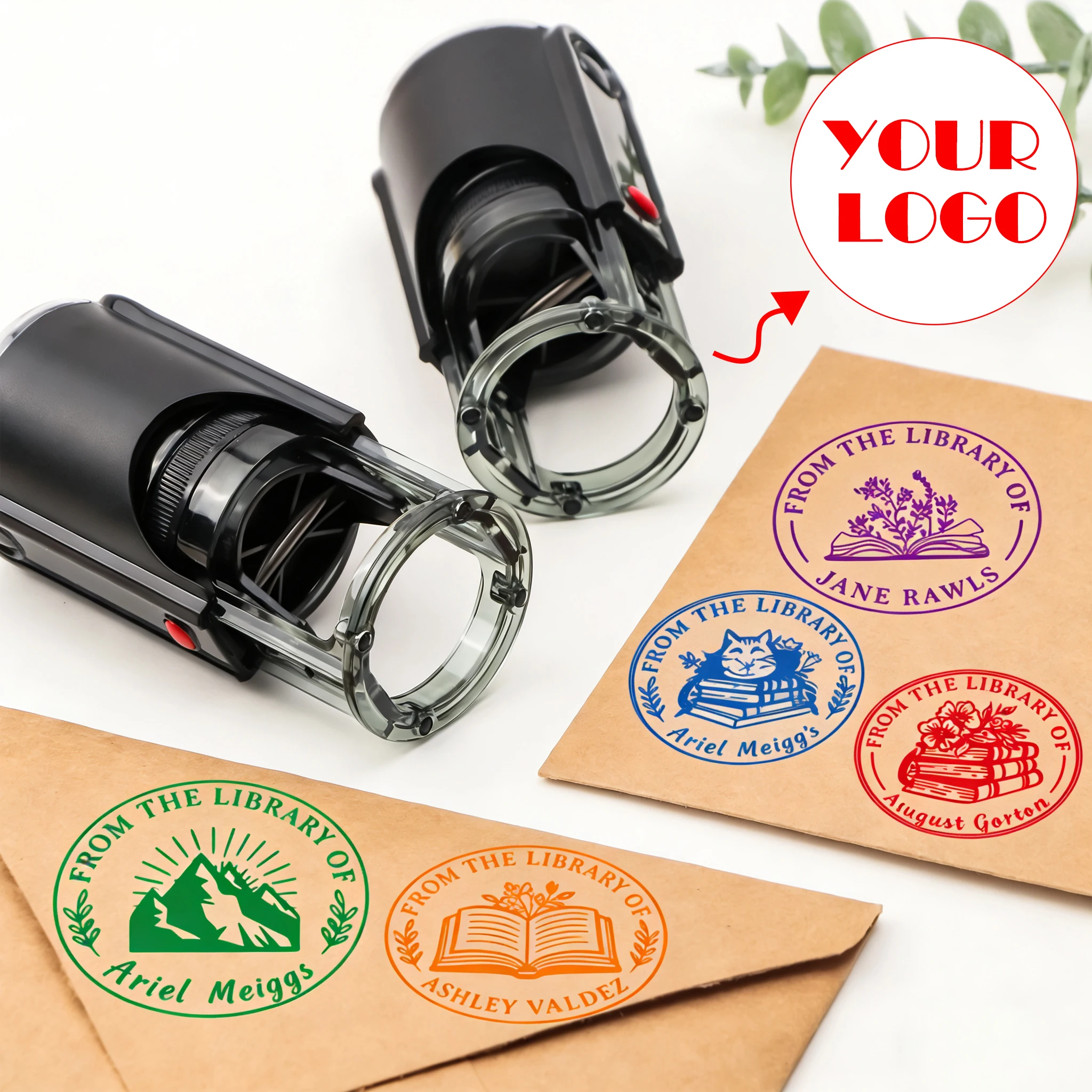 

Personalized Your Own Logo Design Self-inking Stamps Custom From The Library Of Collection Stamps for DIY Book Office Supplies