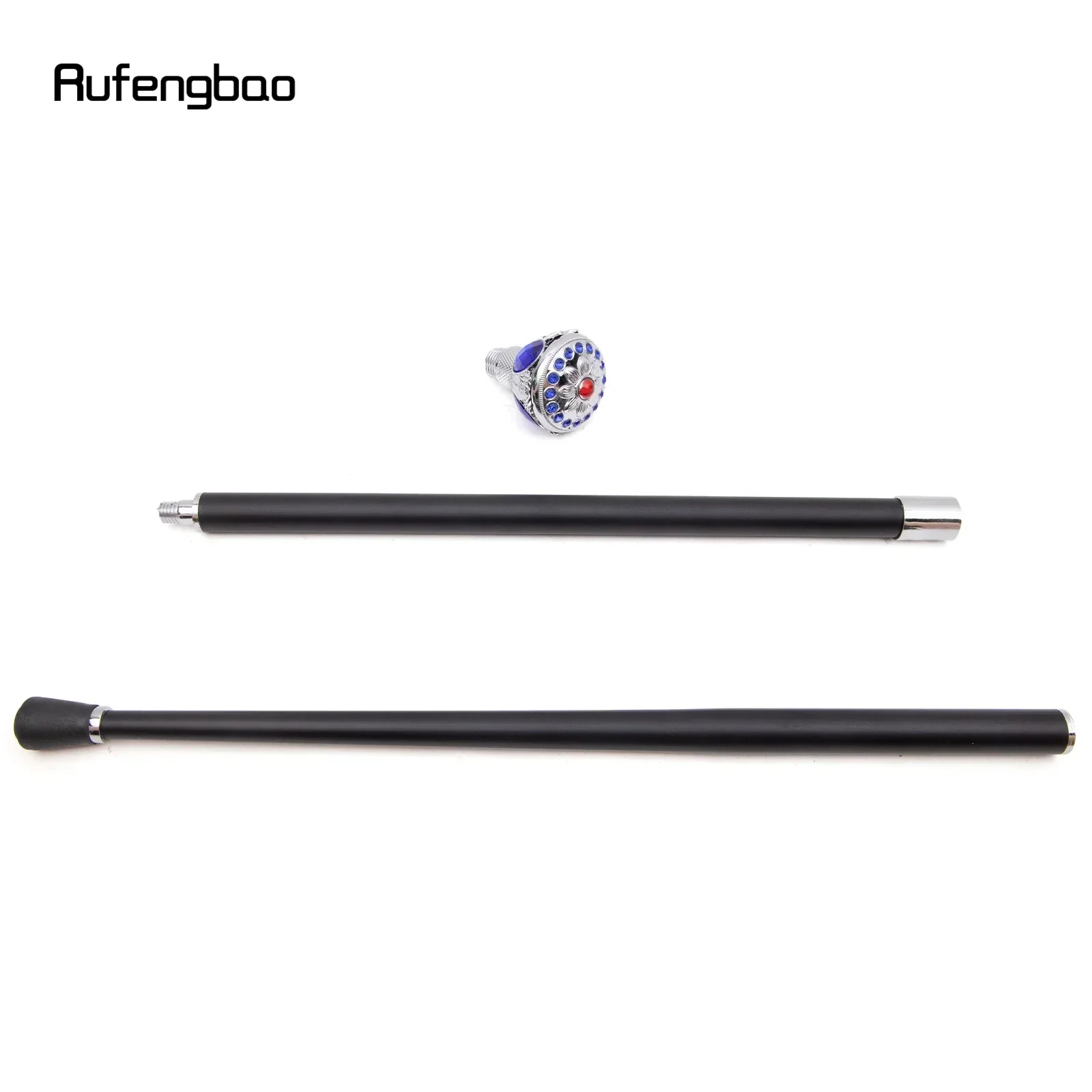 عصا المشي الأنيقة على شكل كرة زهرية باللون الأبيض والأزرق، عصا تزيين كلاسيكية للحفلات التنكرية، Steampunk وEyday