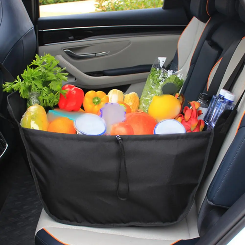 

Car Hammock Storage Bag Car Backseat Organizer Collapsible Oxford Cloth Rear Seat Sundries Bag Reusable Large Capacity Shopping